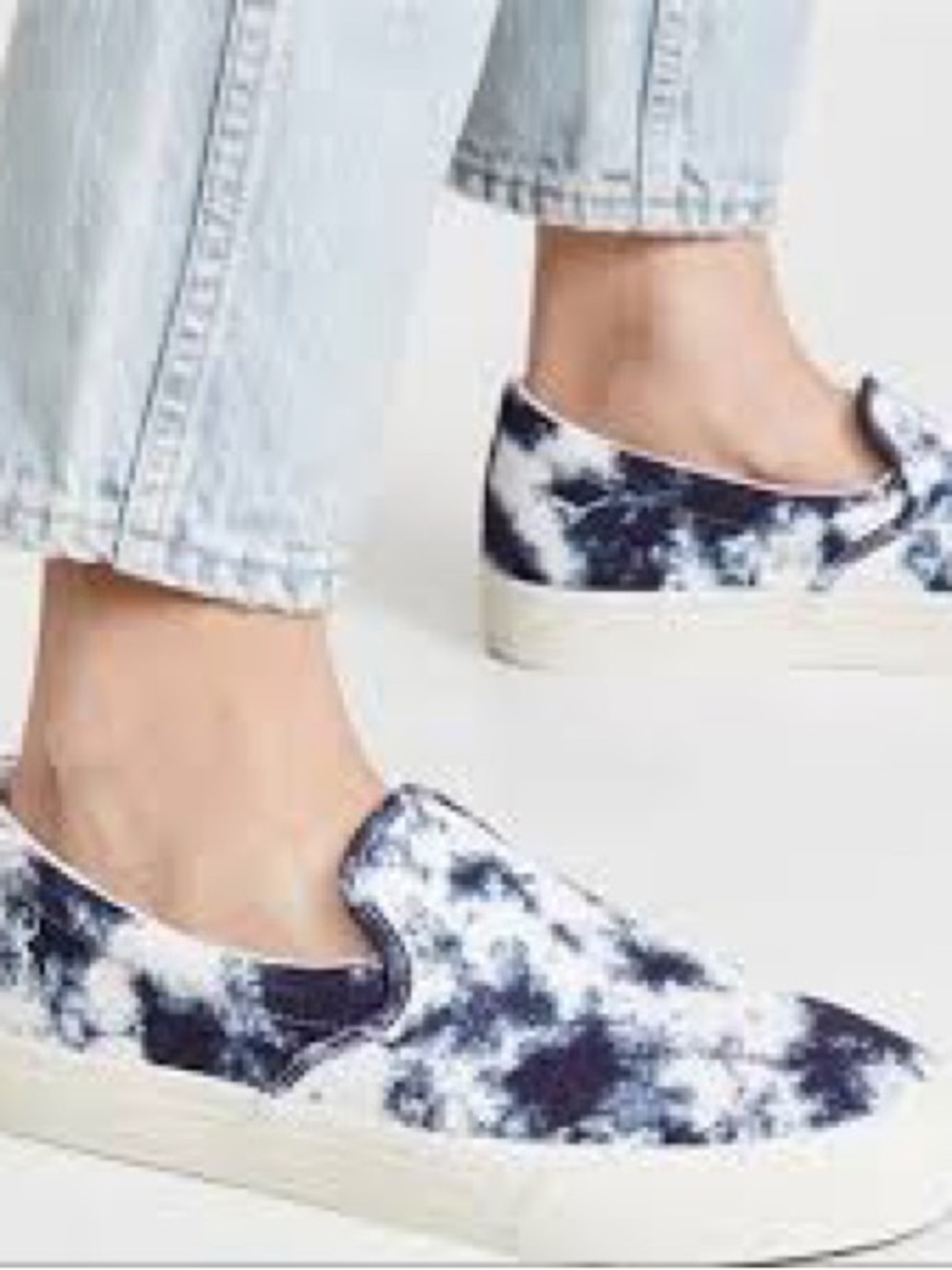 Madewell Women’s Slip-On Tie-Dye Sneakers in Navy and White